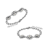 ABG-8046-DY Sterling Silver Bracelet With 18K Gold And Diamond Jewelry Bali Designs Inc